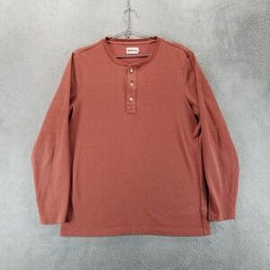 Taylor Stitch Shirt‎ Mens 40 Orange Henley Long Sleeve Crewneck Casual